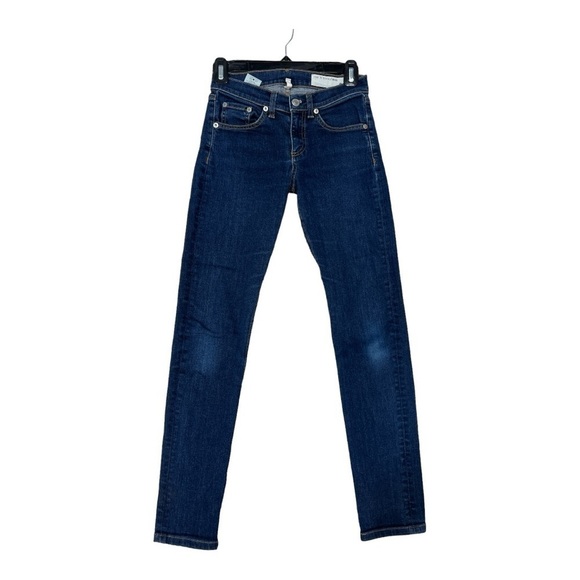 RAG & BONE Heritage Indigo Denim High-Rise Slim Fit Ankle Skinny Jeans size 24 - Picture 7 of 13
